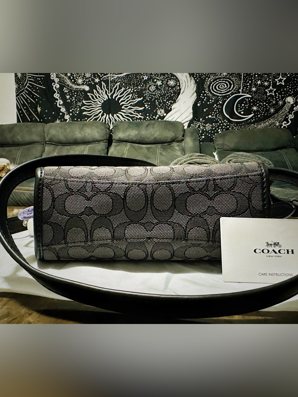 Rare Coach soho Shoulder Bag Black Signature Jacquard crossbody bag - Picture 16 of 17
